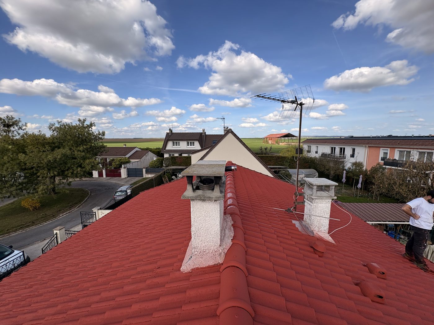 Toiture rénovée et remise à neuf après intervention