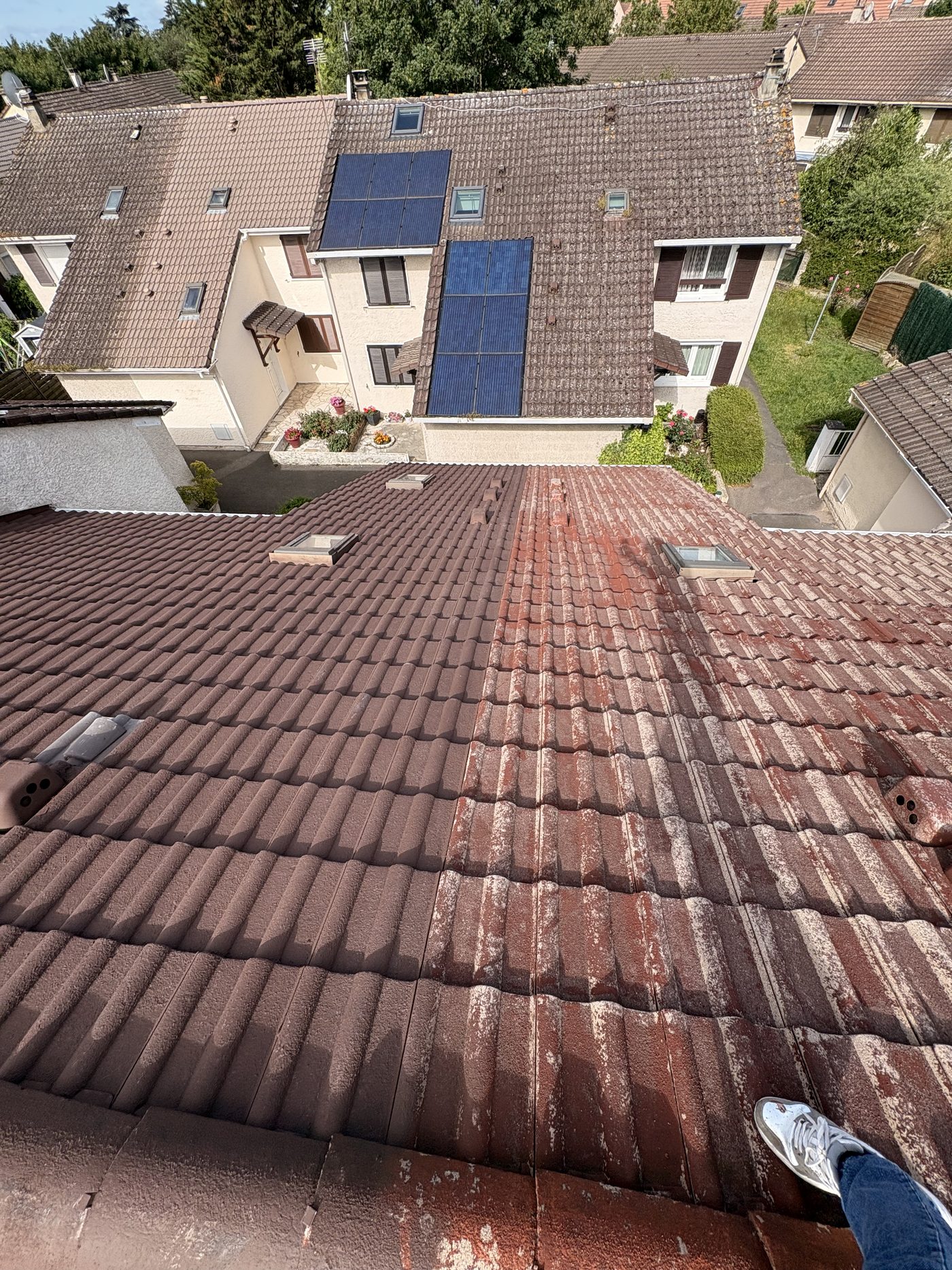 Traitement hydrofuge de toiture, avant et après application